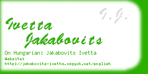 ivetta jakabovits business card